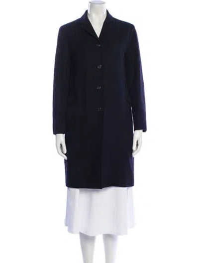 Pre-owned Jil Sander Virgin Wool Peacoat In Blue