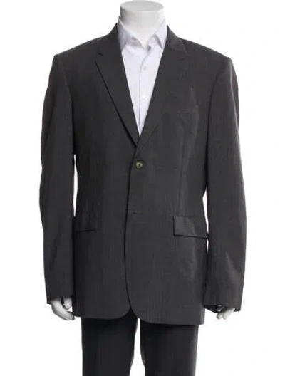 Pre-owned Jil Sander Virgin Wool Peacoat In Gray