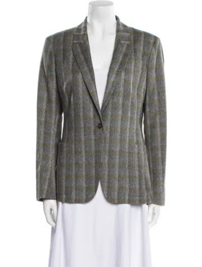 Pre-owned Jil Sander Virgin Wool Plaid Print Blazer In Multi