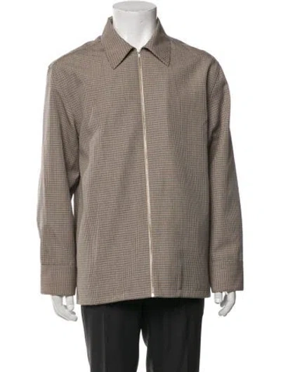 Pre-owned Jil Sander Virgin Wool Plaid Print Jacket In Neutral