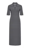 Jil Sander Virgin Wool Polo Dress In Gray