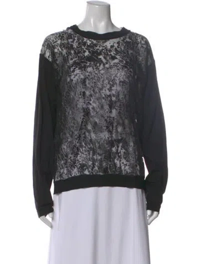 Pre-owned Jil Sander Virgin Wool Printed Sweater In Black