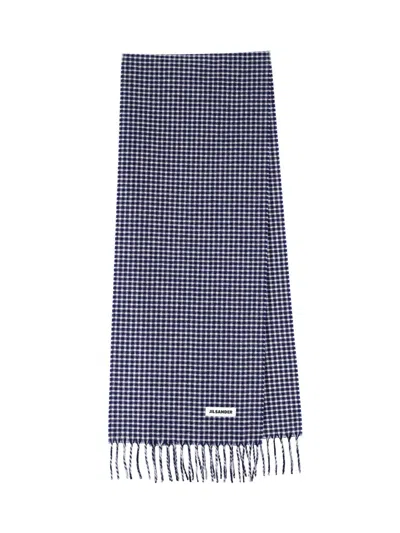 Jil Sander Virgin Wool Scarf In Blue