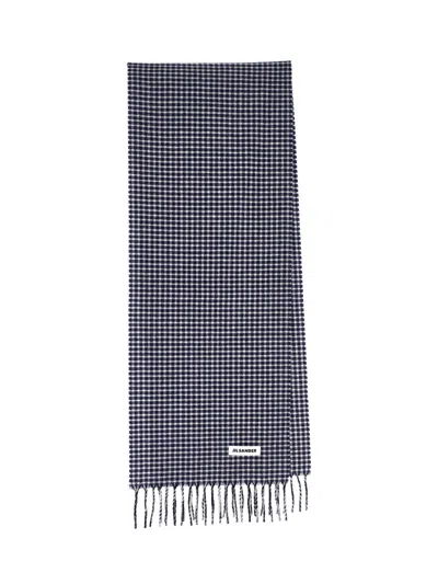 Jil Sander Virgin Wool Scarf In Blue
