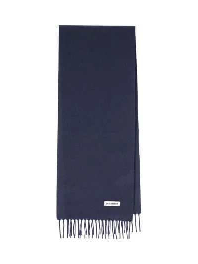 Jil Sander Virgin Wool Scarf In Blue