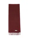 Jil Sander Checkered Rectangular Scarf With Fringed Edges In Red