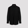 Jil Sander Wool Coat With Long Sleeves And Curved Hem In Black