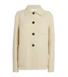 Jil Sander Double Face Wool Felt Shirt Jacket In Pearl