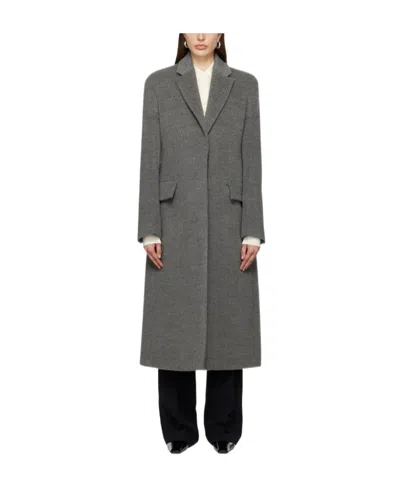Jil Sander Virgin-wool Single-breasted Coat In Gray