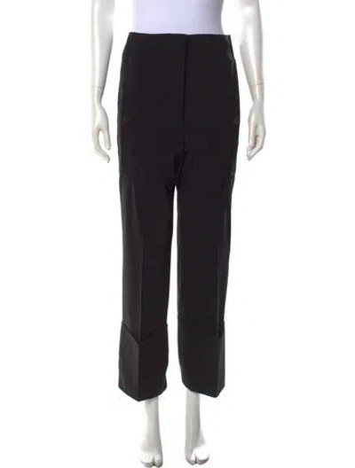 Pre-owned Jil Sander Virgin Wool Straight Leg Pants In Black