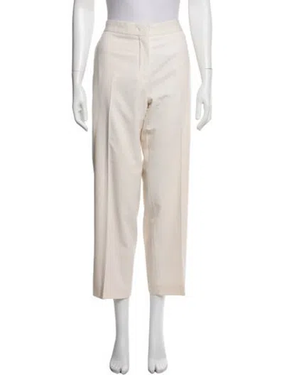Pre-owned Jil Sander Virgin Wool Straight Leg Pants In White