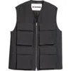 Jil Sander Cargo Vest In Charcoal