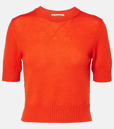 Jil Sander Virgin Wool Top In Poppy