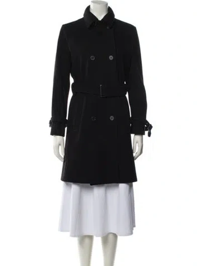 Pre-owned Jil Sander Virgin Wool Trench Coat In Black