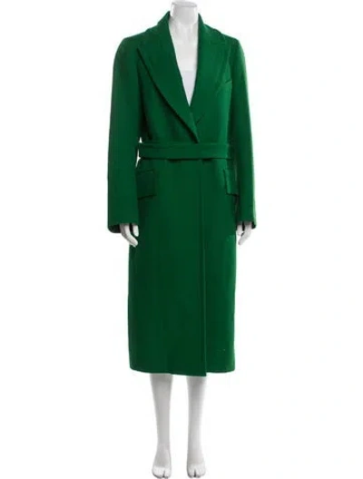 Pre-owned Jil Sander Virgin Wool Trench Coat In Green