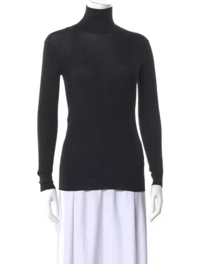 Pre-owned Jil Sander Virgin Wool Turtleneck Sweater In Black