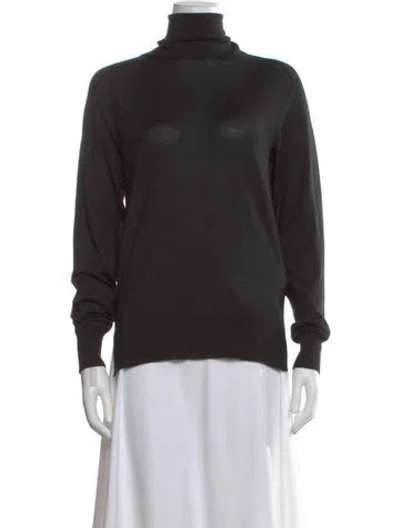 Pre-owned Jil Sander Virgin Wool Turtleneck Sweater In Black