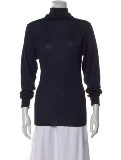 Pre-owned Jil Sander Virgin Wool Turtleneck Sweater In Blue