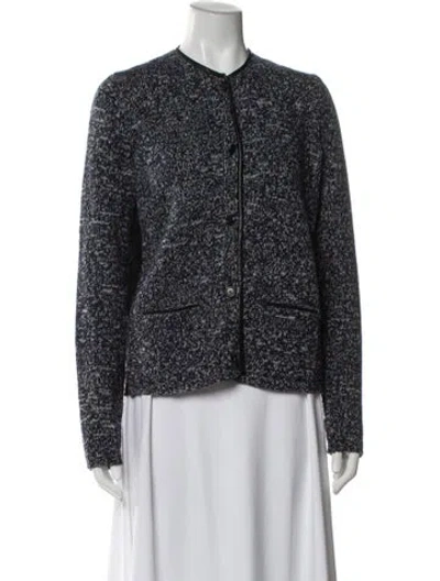 Pre-owned Jil Sander Virgin Wool Tweed Pattern Evening Jacket In Blue