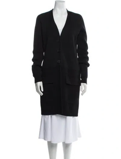 Pre-owned Jil Sander Virgin Wool V-neck Sweater In Blue