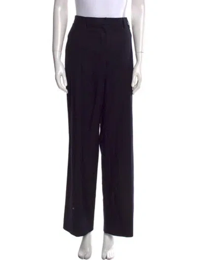 Pre-owned Jil Sander Virgin Wool Wide Leg Pants In Black
