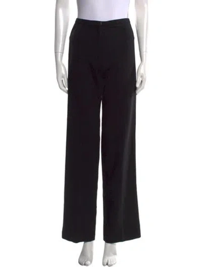 Pre-owned Jil Sander Virgin Wool Wide Leg Pants In Black