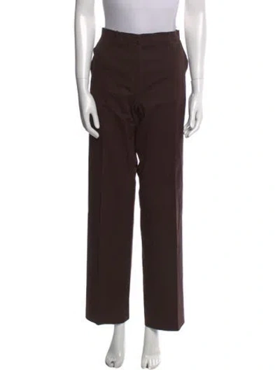 Pre-owned Jil Sander Virgin Wool Wide Leg Pants In Brown