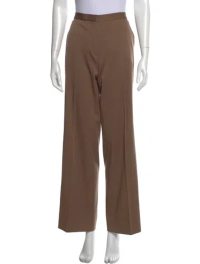 Pre-owned Jil Sander Virgin Wool Wide Leg Pants In Brown
