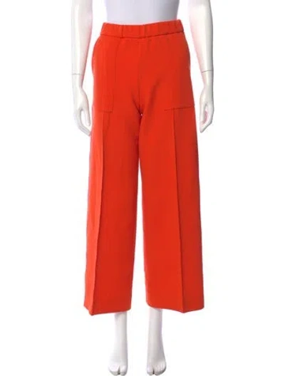 Pre-owned Jil Sander Virgin Wool Wide Leg Pants In Orange