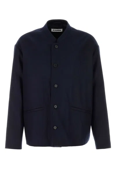 Jil Sander Virgin Wool Wool Jacket With Viscose Lining In Blue