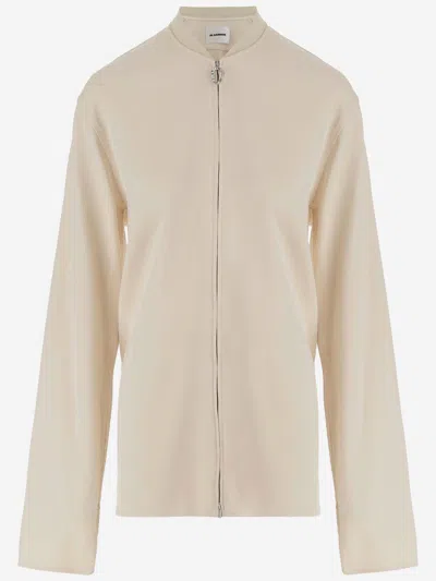 Jil Sander Viscose Blend Jacket In Ivory