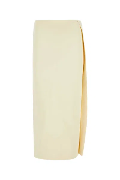 Jil Sander Viscose Blend Mini Skirt In White