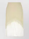 Jil Sander Viscose Blend Skirt Featuring Sheer Overlay In Neutral