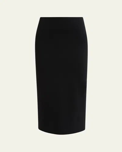 Jil Sander Viscose Crepe Midi Skirt In Black