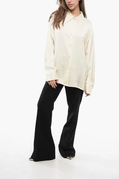 Jil Sander Viscose French Collar Shirt In White