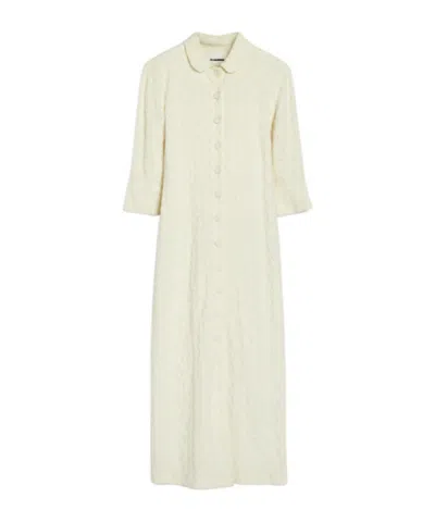 Jil Sander Viscose Gaufré Shirt Dress In Nude