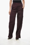 Jil Sander Viscose Plum Pants In Burgundy