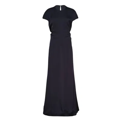 Jil Sander Viscose Sablé Envers Gown In Black