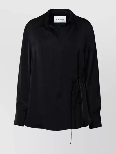 Jil Sander Viscose Shirt Drawstring Waist In Black