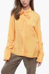 Jil Sander Viscose Shirt With Self-tie Detailing In Orange