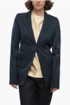 Jil Sander Viscose Slim Fit Blazer With Peak Lapel