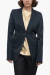 Jil Sander Viscose Slim Fit Blazer With Peak Lapel In Blue