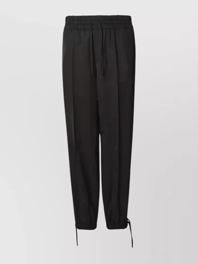 JIL SANDER VISCOSE TROUSERS WITH ELASTIC CUFFS AND WAISTBAND