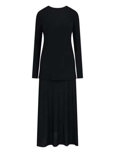 Jil Sander Viscose-blend Midi Dress In Black