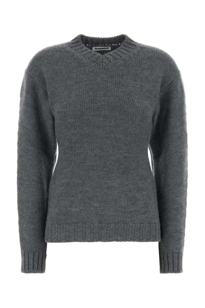 Jil Sander Wool Crewneck Sweater In Gray