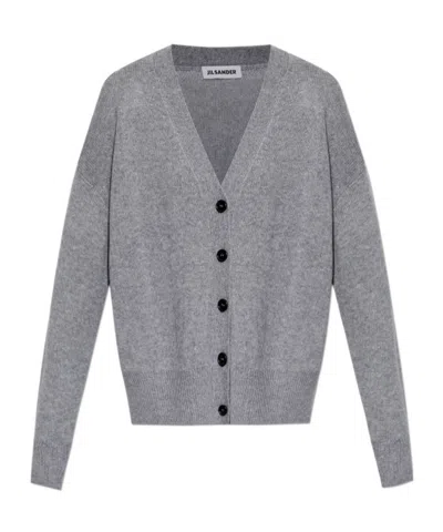 Jil Sander V-neck Cardigan In Gray