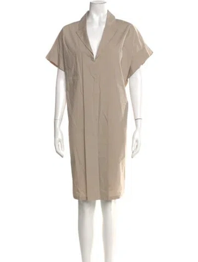 Pre-owned Jil Sander V-neck Knee-length Dress In Neutral