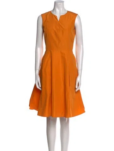 Pre-owned Jil Sander V-neck Knee-length Dress In Yellow