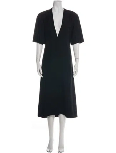 Pre-owned Jil Sander V-neck Long Dress In Black