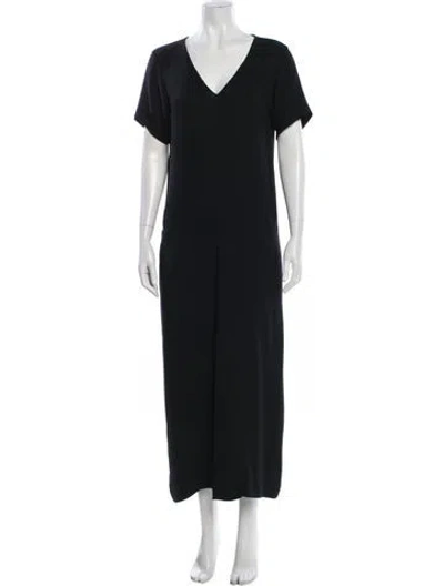 Pre-owned Jil Sander V-neck Long Dress In Black